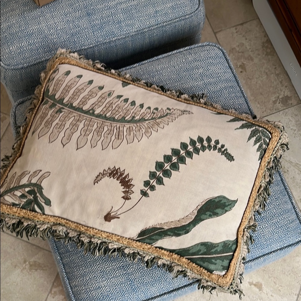 Schumacher Les Fougeres fern print pillow
